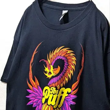 길단 THE PUFF 빅 로고 티셔츠 블랙 검정 L 구제 의류