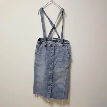자라 [L] 서스 데님 스커트 / 캐주얼 밑단 자른 코튼