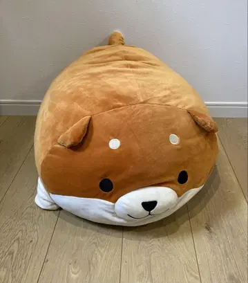 시바견 봉제 인형 빅 브라운과 화이트
