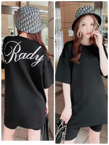초레어 미개봉 새상품 R a dy 글리터 백 로고 티셔츠 M 완판