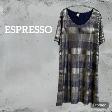 ESPRESSO 스트라이프 패턴 반팔 원피스