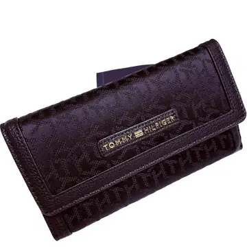 새상품 타미힐피거 장지갑 모노그램 블랙 TommyHilfiger