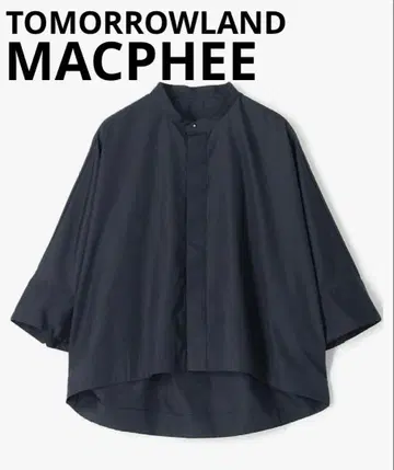 MACPHEE 맥피 코튼 브로드 하프 슬리브 셔츠 네이비