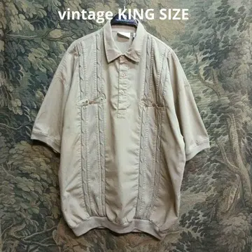 미국 구제 의류 KING SIZE 더블 포켓 케이블 짜임 반팔 셔츠 XL