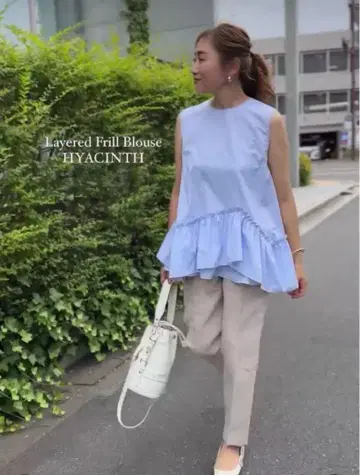 liten 리텐 레이어드 프릴 블라우스 히아신스