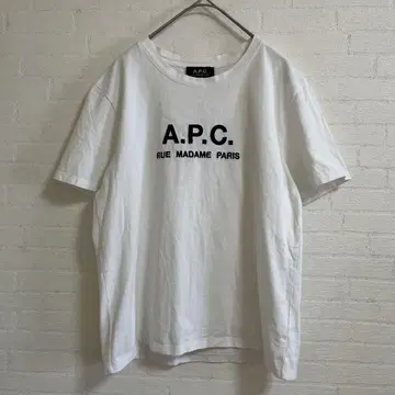 A.P.C 아페쎄 자수 로고 티셔츠 반팔 화이트 S 사이즈