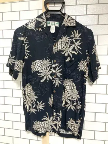 TWO PALMS 알로하 셔츠 네이비 파인애플 패턴