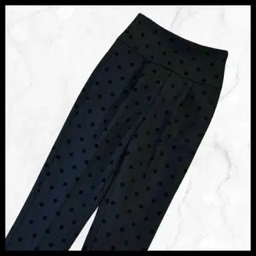 90's 빈티지 도트 무늬 하이 웨스트 팬츠