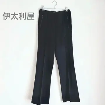이탈리아] 슬랙스 팬츠 여성용 센터 프레스 스트레이트 블랙