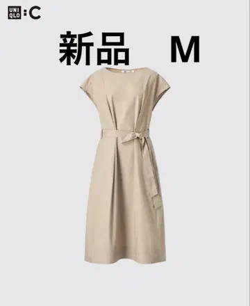 새상품 유니클로 코쿤 원피스 M 베이지