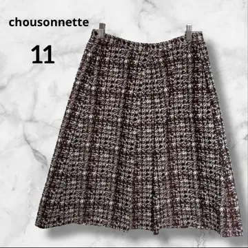 chousonnette 슈소넷 플리츠 스커트 사이즈 11 트위드 패턴