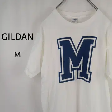 GILDAN Softstyle 반팔 티셔츠 M 화이트 영문 대문자 M