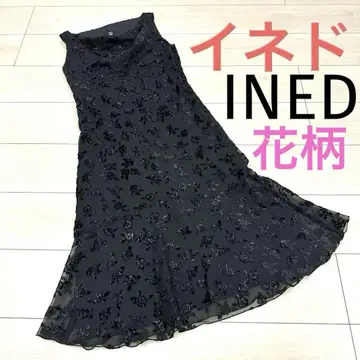 INED 이네드 블랙 슬리브리스 원피스 슬리브리스 드레스