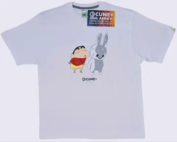 CUNE 큔 크레용 신짱 소름 반팔 티셔츠 L 화이트 화이트