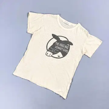 새상품급 임팩티스케리 프린트 반팔 티셔츠 베이지 사이즈 M*CD1175