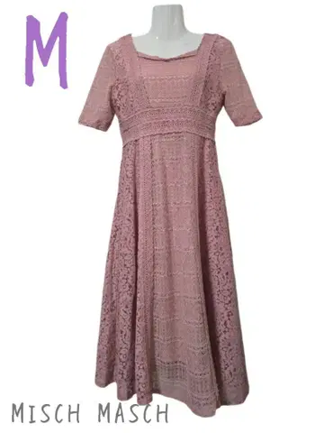 새상품 MISCH MASCH 핑크 레이스 원피스 M *0103