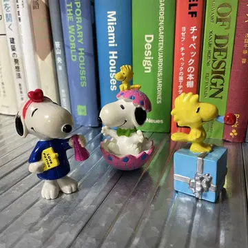 빈티지 PEANUTS 스누피 우드스탁 PVC 피규어 세트