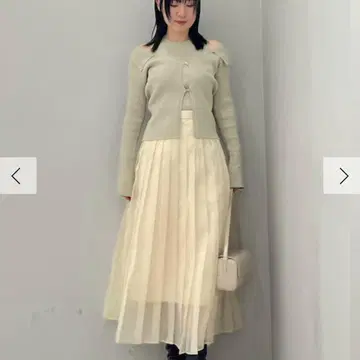 LAGUNAMOON 아이보리 시어 플리츠 스커트 M 러그문
