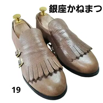 긴자 카네마츠 더블 몽크 퀼트 로퍼 초레어 새상품급 EU35.5