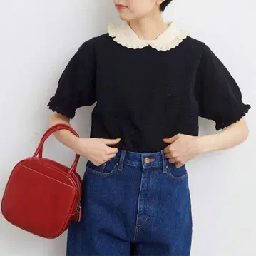 차일드우먼 칼라 반팔 풀오버