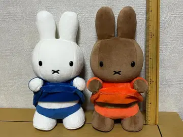 배가 보인 미피와 배가 보인 멜라니 봉제 인형 세트