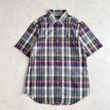 RALPH LAUREN 멀티 컬러 체크 셔츠 호스 자수