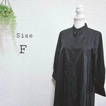 블랙 롱 셔츠 원피스 F 사이즈