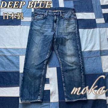 DEEP BLUE 아마오리 보이프렌드 데님 앵클 팬츠 귀 장식 일본제