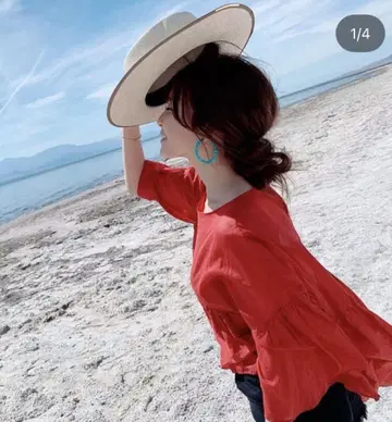 CLANE 와이드 개더 시스루 탑 코튼 쉬폰 우노 미사코