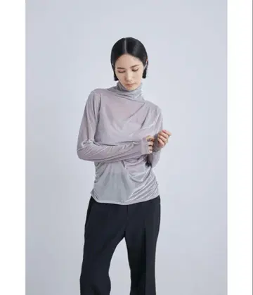 MIESROHE 플로키 얇은 명주 그물 드레이프 TOPS