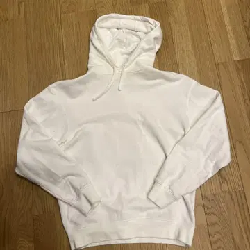 DENHAM 화이트 후드 부착 후드티