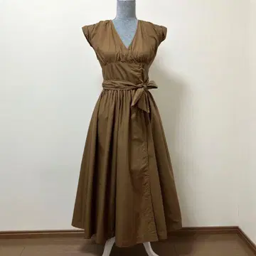 벌스데이 바쉬 코튼 면 100% 원피스 브라운 여름