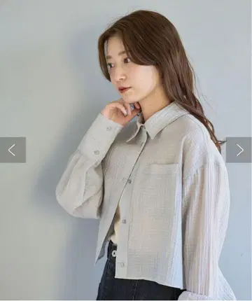 깅엄 백 리본 셔츠 그레이 kastane