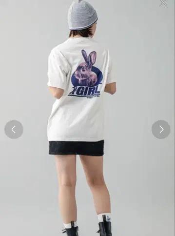 X-GIRL 토끼 그래픽 티셔츠