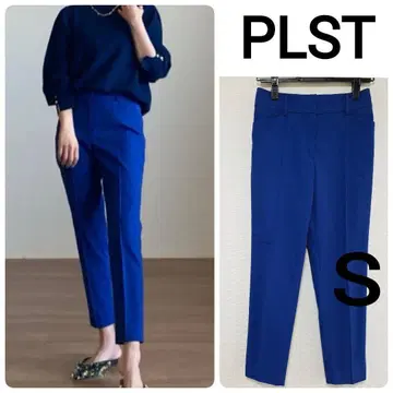 PLST 플라스테 스틱 팬츠 블루 S 새상품급 린넨 블렌드