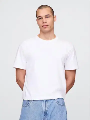 GAP 헤비 웨이트 크롭 티셔츠, 짧은 기장