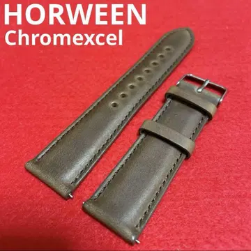 호윈 크롬 엑셀 시계 벨트 밴드 가죽 22mm 브라운