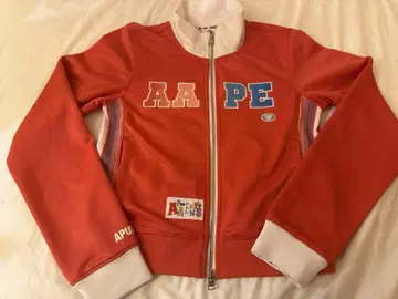 여성용 레드 맨투맨 자켓 Aape APUNVS