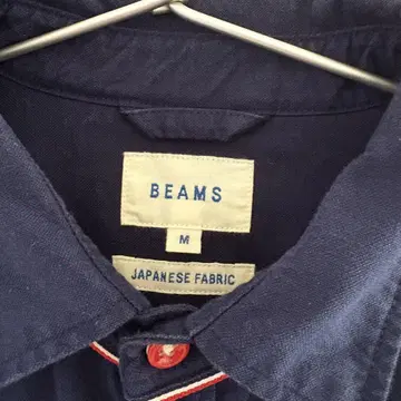 BEAMS 네이비 셔츠 M 상의 재패니즈 패브릭  패션