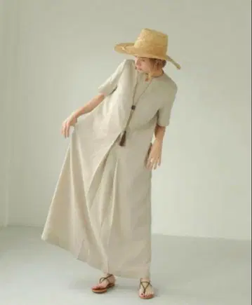 TODAYFUL Halfsleeve Tuck Dress 36 내추럴
