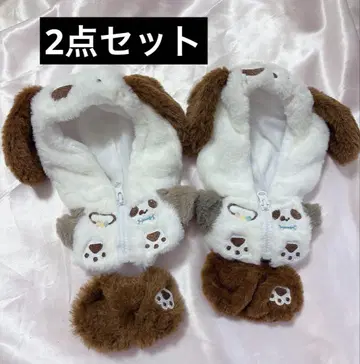 20cm 봉제 인형 봉제 의류 개 귀 후드 후드티 커플 세트 셋업