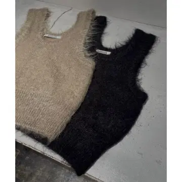 오라리 BRUSHED SUPER KID MOHAIR KNIT TANK