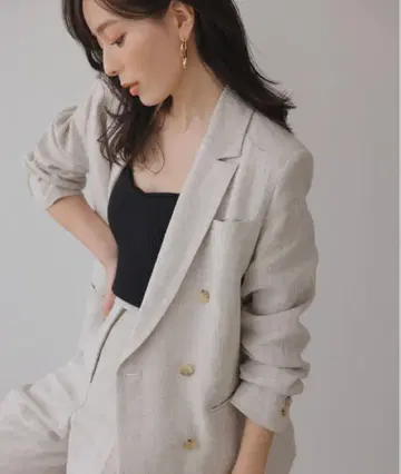 anuans 린넨 더블 자켓