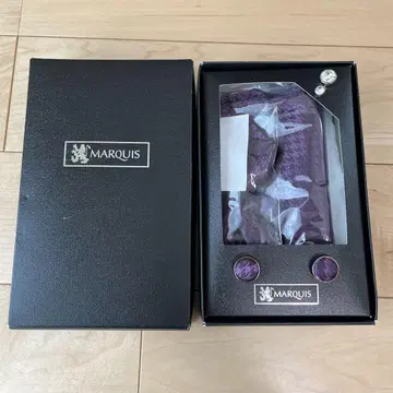 MARQUIS 나비 넥타이 퍼플 하운드투스 체크 결혼식