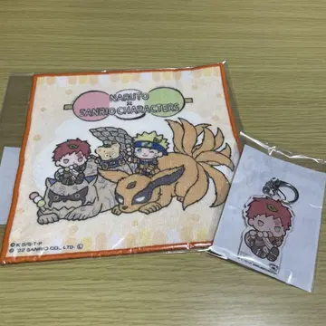 NARUTO 산리오 캐릭터 미니 타월 아크릴 키링 세트