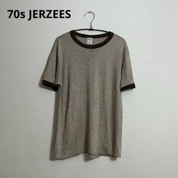 70s JERZEES by RUSSELL 브라운 링거 티셔츠 레어
