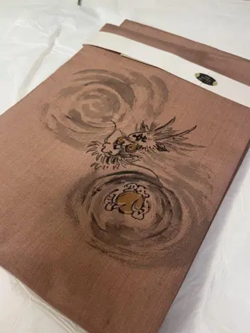 고급 생 명주 나고야 오비, 용, 작가 작품, 순수 실크