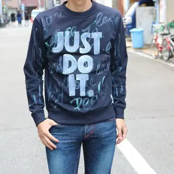 이탈리아제 미사용 새상품 맨투맨 알레산드로 JUST DO 네이비