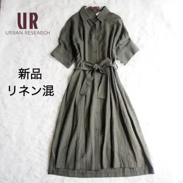새상품 어반 리서치 린넨 셔츠 원피스 허리 리본 A 라인