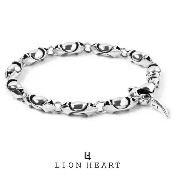 LION HEART 팡 실버 체인 팔찌